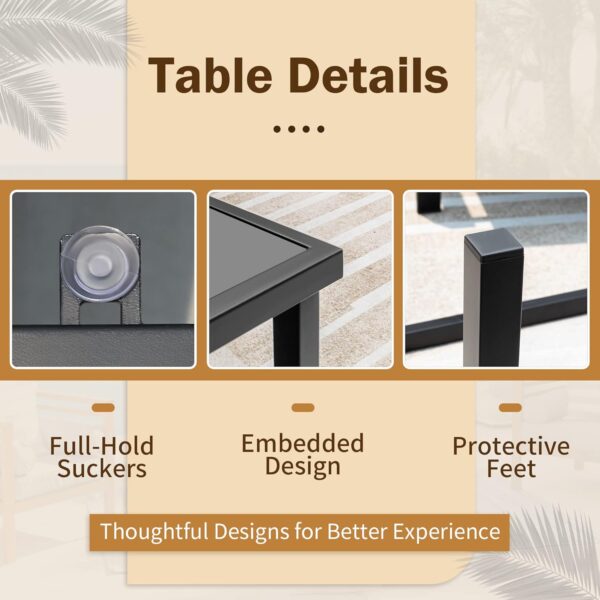 Flamaker 4 Pieces Outdoor Patio Furniture Textilene Modern Conversation Black Bistro Set with Loveseat Tea Table for Home, Lawn and Balcony - Image 5