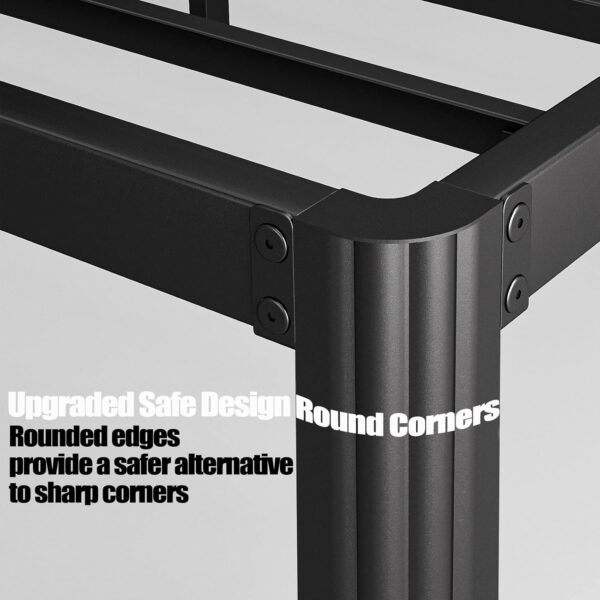 12" Heavy Duty Twin Bed Frame No Box Spring Needed, Metal Platform Bed Frame Twin with Round Corners, Easy Assembly, Noise Free, Black - Image 6