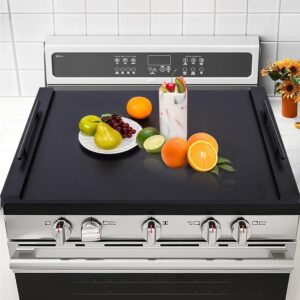 Noodle Board Stove Cover with Extended Handles- Stove Top Cover for Gas Burner & Electric Stove, 30 x 22 inch Sink Cover, RV Stove Cover for Counter Space, Decorative Tray for Kitchen (Black)