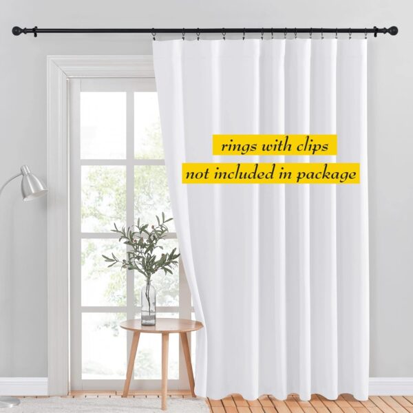 NICETOWN 50% Light Blocking Vertical Blinds for Sling Door, Window Curtains, Privacy Curtains for Patio, Extra Wide Drapes, Patio Sliding Glass Door Curtain (White, W100 inches x L84 inches, 1 Panel) - Image 3