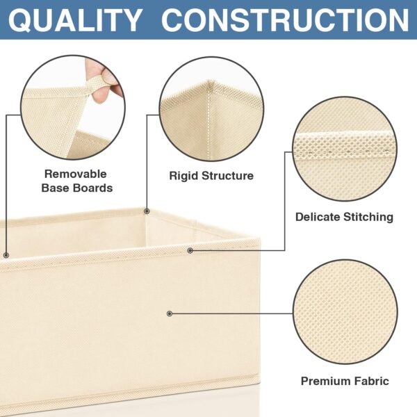 Criusia Drawer Organizer Clothes 12 Pack, Dresser Organizer for Nursery Bedroom Closet Organization and Storage - Baby Clothes Organizer Bins - Drawer Divider for Sock Underwear Bra Ties (Beige) - Image 5