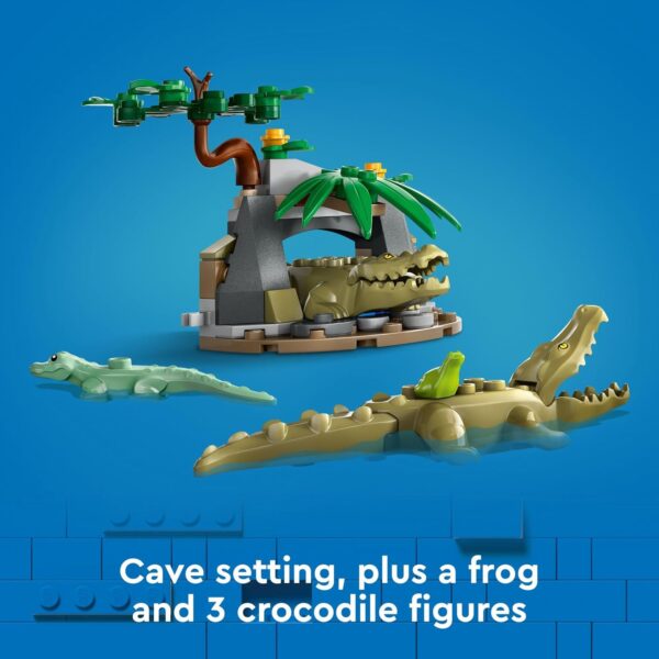 LEGO City Jungle Explorer Water Plane Toy Building Set, Buildable Seaplane for Boys and Girls Ages 6 and Up, Fun Summer Toy or Kids Gift Idea with 2 Minifigures, a Frog and 3 Crocodile Figures, 60425 - Image 5