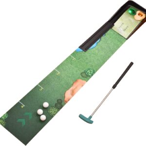 Kids Golf Set - Electronic Mini Golf Set including Kids Extendable Golf Club Toy Putter, 3 Plastic Golf Balls, 72” Interactive Putting Mat with Light-Up & Musical Scoring Holes, for Children Age 5+