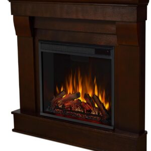 Real Flame Chateau 41" Corner Electric Fireplace with Mantel for Living Room or Bedroom, Replaceable Fireplace Insert Heater, Realistic Log and Flame Effect, Remote Control, Timer.