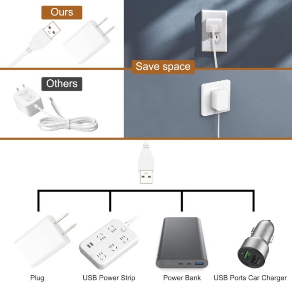 JUSJUBR Plug-in Under Cabinet Lighting, 2pcs 12 Inch Dimmable Closet Light, Cold White 6000K Linkable USB LED Light Bar, Memory Function, Under Counter Lights for Kitchen, Desk, Workspace - Image 4