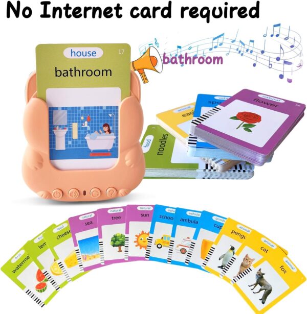 Talking Flash Cards Toddler Toys,Kids Toddler Flash Cards with 224/510 Sight Words,Montessori Toys,Bilingual English-Spanish，Learning Educational Toys for Kids Ages (224-Sight Words) - Image 5
