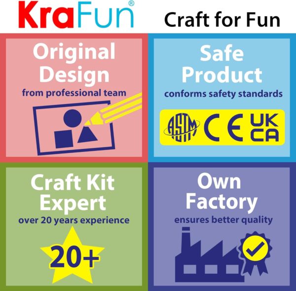 KRAFUN My First Sewing Kit for Beginner Kids Arts & Crafts, 7 Easy DIY Projects of Stuffed Animal Dolls and Plush Pillow Craft, Instructions & Felt, Gift for Girls, Boys, Learn to Sew, Embroidery - Image 7