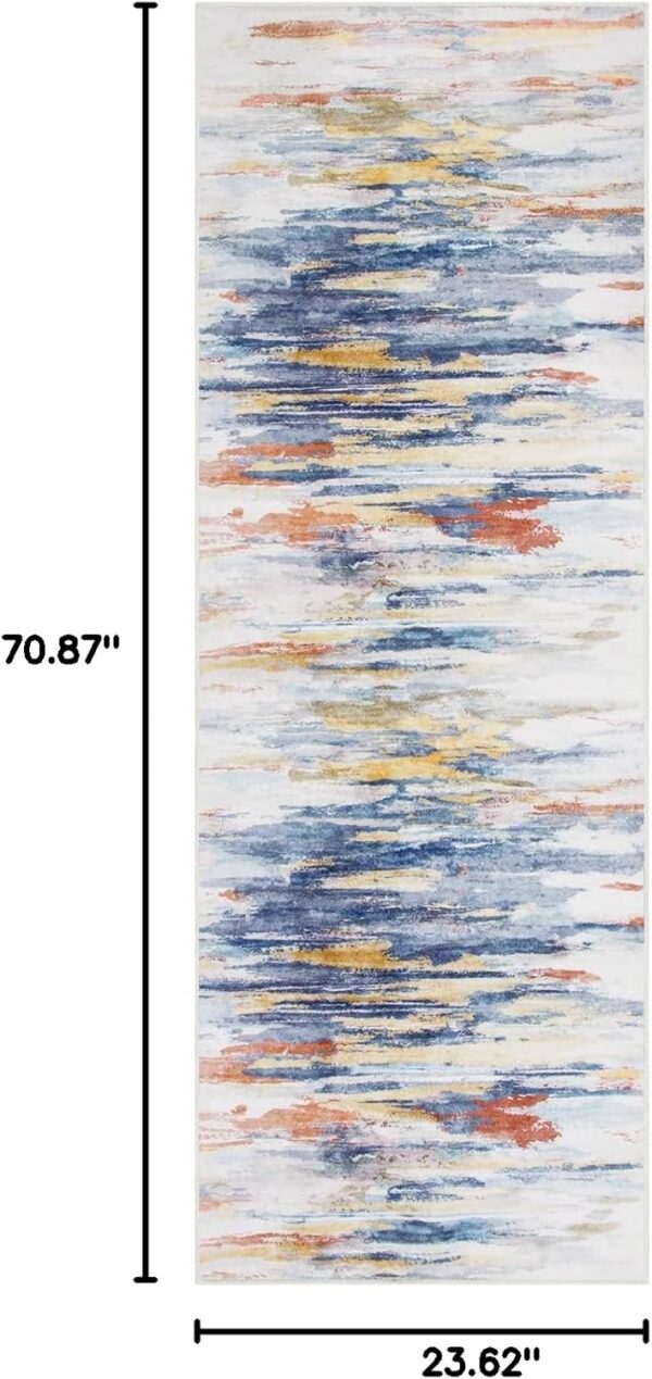 Lahome Abstract Washable Rugs, 3X5 Rug Soft Rugs for Bedroom Ultra-Thin Stain Resistant Carpet, Low-Pile Modern Living Room Rugs Non Slip Throw Rug for Office(3x5ft,Multi) - Image 2