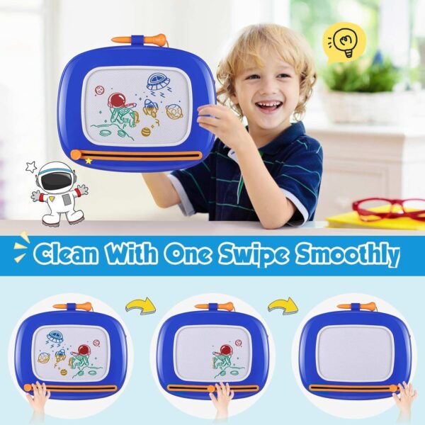 Smasiagon Toddler Girl Boy Toys for 1 2 3 Year Old Girls Boys Magnetic Drawing Board Educational Learning Toys for 18 Month Old Girls Boys Birthday Christmas Gifts (Royal Blue) - Image 4