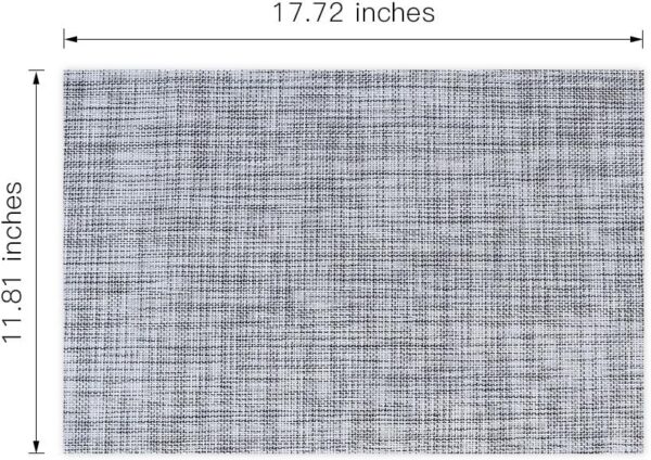 homEdge PVC Placemat, 4 PCS of Non-Slip Heat Resistant Place Mats, Washable Vinyl Placemats, Set of 4 – Gray - Image 6