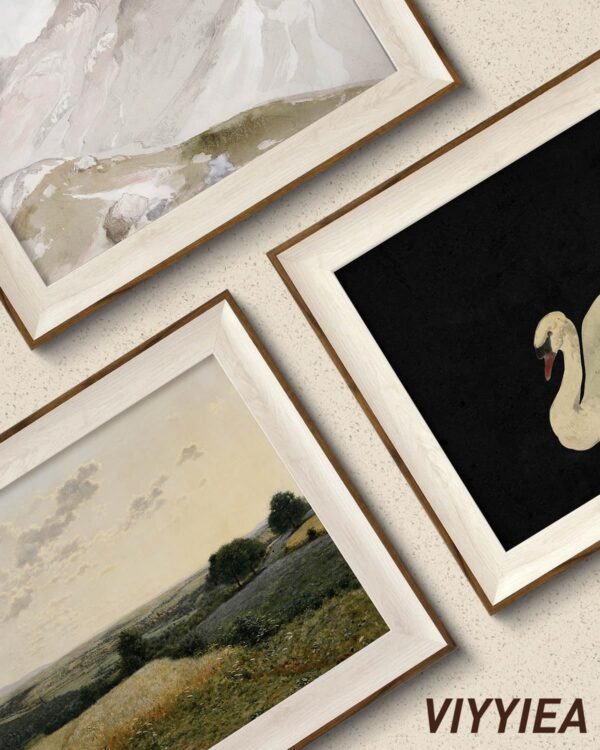 VIYYIEA Framed Canvas Wall Art for Living Room, Vintage Home Decor Animal Oil Painting Summer Room Decor Bathroom Wall Decor, Swan Art Prints Gifts for Friends or Family -【Zwaan】-(10x12 inches) - Image 6