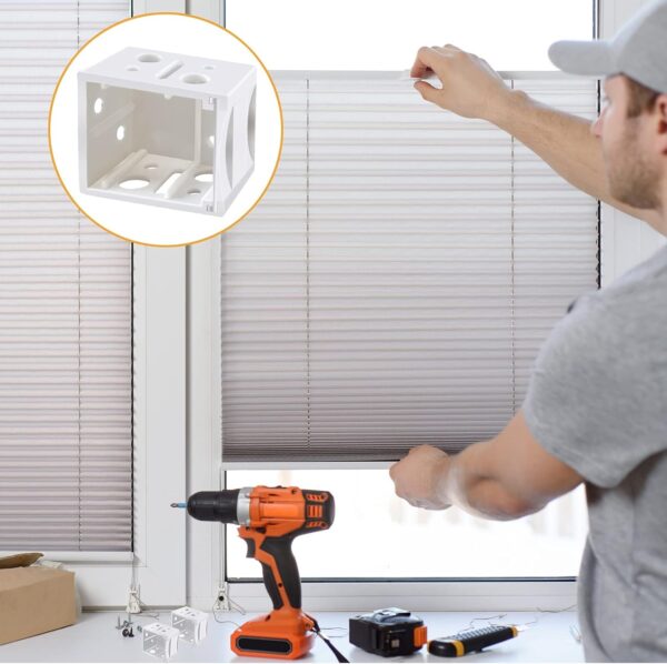 6 Pack 1 Inch Blind Brackets Vertical Blind Brackets Plastic Window Blinds Headrail Brackets White Profile Box Vertical Blind Mounting Bracket Curtain Rod Brackets Curtain Brackets for Vertical Blinds - Image 7