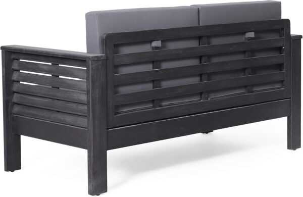 Christopher Knight Home Louver Chat Set, Teak + Cream - Image 5