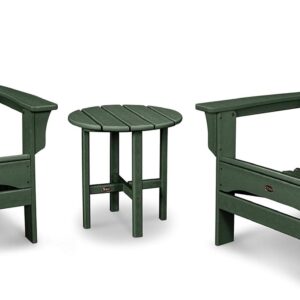 TREX Outdoor Furniture Cape Cod Folding Adirondack Chair Set with Side Table