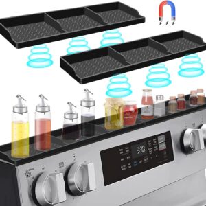Hydream Stove Top for Silicone Shelf,30 Inch Magnetic Shelf Over the Stove Spice Rack,Kitchen Shelf for Above Stovetop Organizer Magnet Flat Back of Stove Storage Suctioned for The Stove-Black