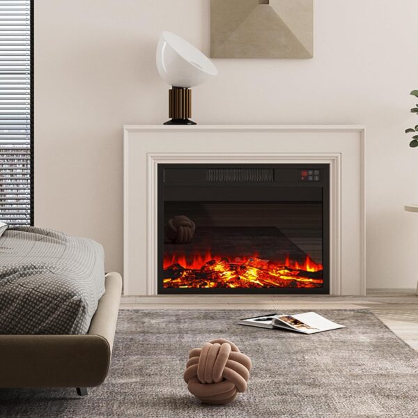 23" Electric Fireplace Insert, Recessed Fireplace Heater with Low Noise, Remote Control with Timer, Touch Screen, Adjustable Flame Brightness - Image 7