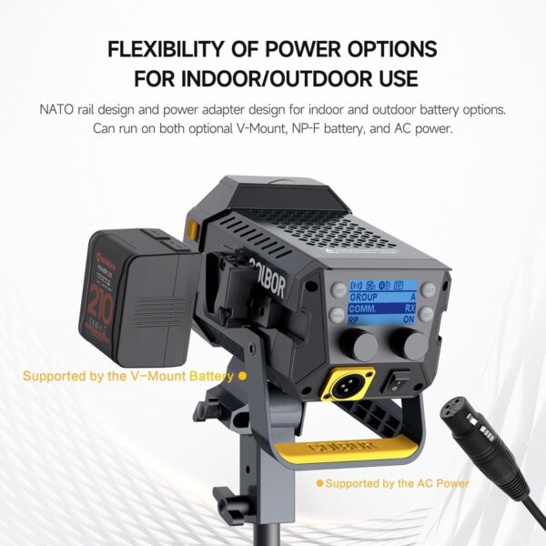 Colbor CL220R RGB Photography Lighting,220W COB Led Video Light 2700K-6500K,1.6KG Lightweight with DC/AC Power Supply,App Control for Video Studio Filmmaking - Image 6