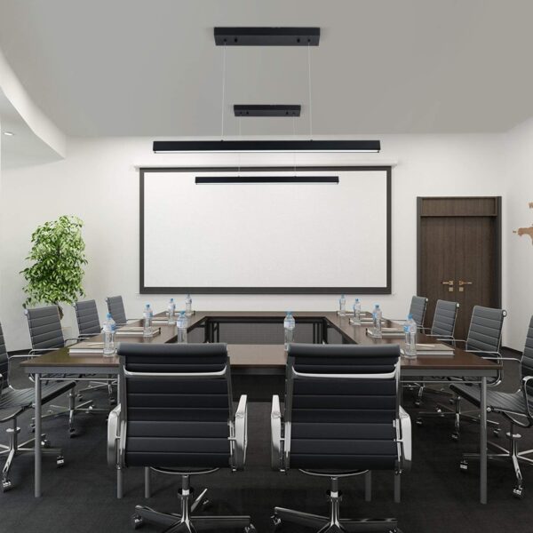 39.37" LED Linear Pendant Light Fixtures, 36W Dimmable Pool Table Light, Modern Island Lights for Kitchen Dining Room Living Room Office Bar, 1440lm, 6000k, Black - Image 4