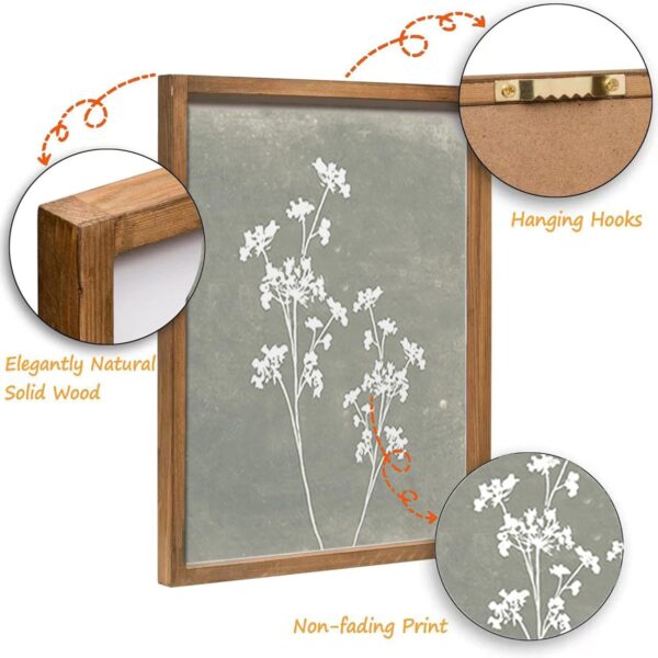 Framed Boho Wall Art Set of 4 for Wooded Minimalist Botanical Print Wall Art for Rustic Vintage Farmhouse Home Kitchen Wall Decor (Brown, 11x14) - Image 5