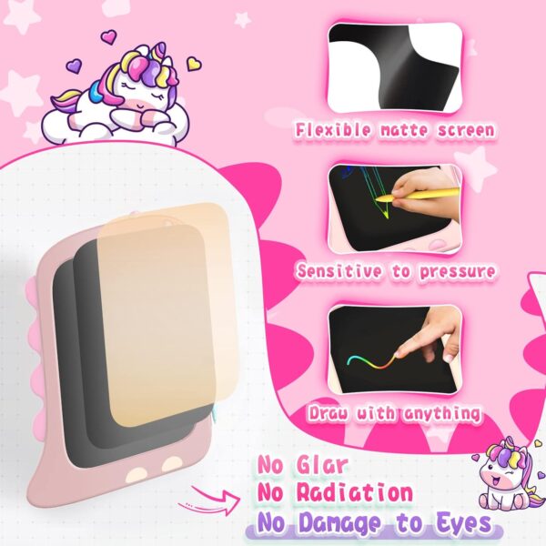 ORSEN 8.5 Inch LCD Doodle Board Tablet for Girls - Unicorn Drawing Pad for Kids 2-7 Years Old - Travel Toy Birthday Gift - Image 5