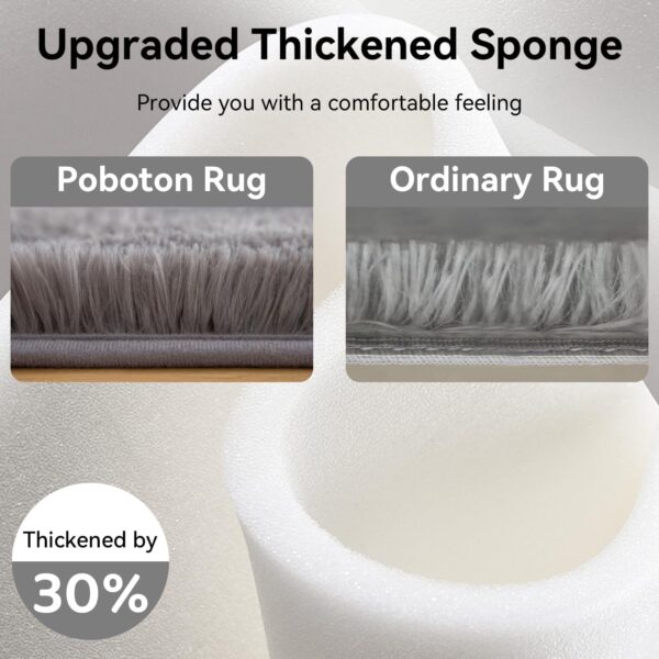 Area Rugs for Bedroom Living Room, 4X6 Ft Grey Fluffy Washable Rug, Modern Shaggy Carpets Fuzzy Rug for Kids Boys Girls Dorm Nursery Home Decor Aesthetic, Upgrade Anti-Skid Durable - Image 5