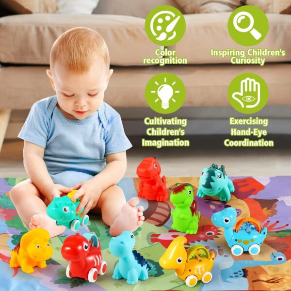 ALASOU 9 PCS Dinosaur Fantastic Creatures Toys with Playmat/Storage Bag|Baby Car Toys for 1 Year Old Boy|1st Birthday Gifts for Toddler Age 1-2|1 Year Old Boy Birthday Gift for Infant 6 12 18 Months - Image 6
