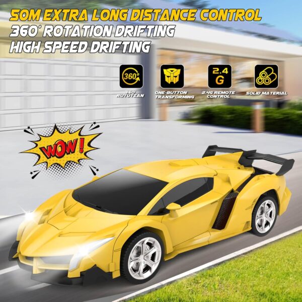 Transform Remote Control Car Toy for Kids 4 5 6 7 8, Remote Control Car for Boys 4-7, Transform Cars for Boys 4-6, Toy Car 5 Year Old Boy, Toys for 3 4 5 6 7 8 9 10 11 12 Years Old Boy - Image 6
