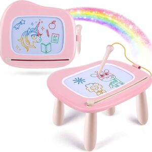 Smasiagon Magnetic Drawing Board for Kids - Toddler Toys for Age 1-2 Boys Girls - Educational Learning Toys for 1 2 3 Year Old Baby Birthday Gifts（Pink)