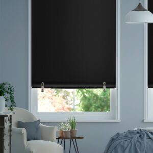 Black Out Roller Shades Portable Blackout Curtains No Tools No Drill Cordless Blinds for Windows,Uv Protection & Thermal Insulation Privacy Window Shades for Bedroom Classroom (48" Wx72 H)