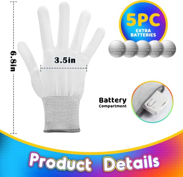 Kids Toys LED Gloves,Boy Toys Age 3-12 Year Old with 6 Flash Mode,Cool Toys Stocking Stuffer for Birthday Halloween Christmas - Image 3