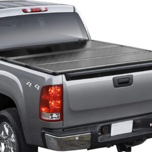 Tutel Hard Shell Folding Truck Bed Tonneau Cover|Fits 2016-2024 Toyota Tacoma w/OE track system 5' 1" Bed (60.5")