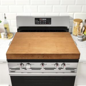Gas Stove Cover with Handles, Multiple Wood Stove Top Cover Board for Gas Stove(Black)