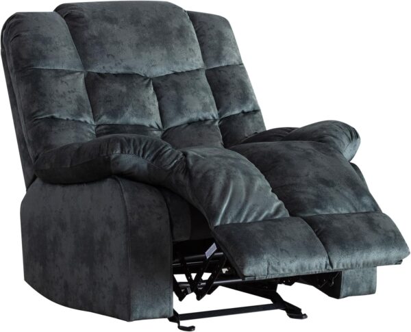 ANJHOME Single Recliner Chairs for Living Room Overstuffed Breathable Fabric Reclining Chair Manual Sofas (Gray) - Image 7