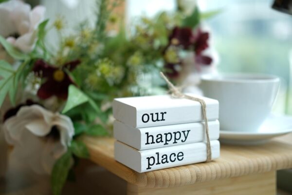 LIVDUCOT Farmhouse Mini White Decorative Books for Tiered Tray Decor - Wooden Book Stack Faux Books for Coffee Table Living Room Decoration - Small Shelf Decor Accent - Image 6