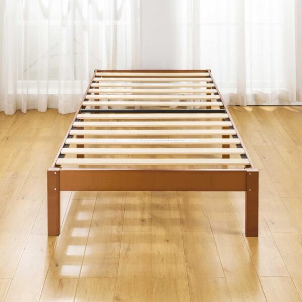 Mellow Asher 14 Inch Bamboo Wood Bed with Wooden Slats, No Box Spring Needed, Easy Assembly, Twin, Natural Platform - Image 5