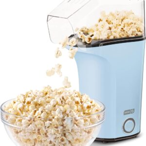 DASH Hot Air Popcorn Popper Maker with Measuring Cup to Portion Popping Corn Kernels + Melt Butter, 16 Cups - Dream Blue