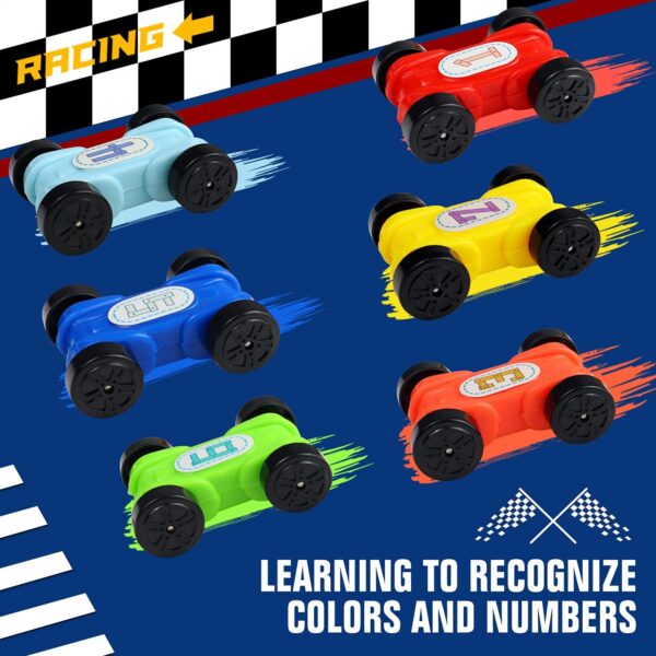 Montessori Toys for 2 3 Year Old Boys Toddlers, Car Ramp Toys with 6 Cars & Race Tracks, Garages and Parking Lots, Ramp Racer Toy Gift for Boys Girls Age 18 Months and Up, Multicolor - Image 4