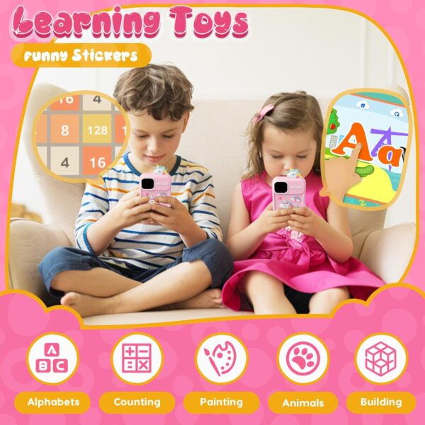 Kids Smart Phone Toys for Girls,Unicorn Gift Toys for Girls Ages 3-9 Christmas Birthday Gifts Mini Smart Phone Toys with 2.8" Touchscreen 16 Learning Games Dual Camera Music Player, 8G SD Card Pink - Image 6