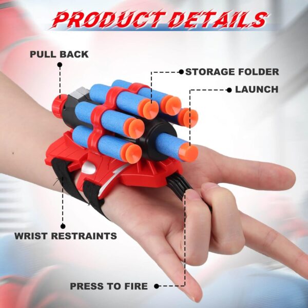 Web Shooters Toy for Kids 2 Pack, Toy for 3 4 5 6 7 8 Year Old Boy, Web Slinger Boy Toys with Spider Glove Launcher, Toys for Boys 4-6, Birthday Gifts for Boys 6-8 - Image 3