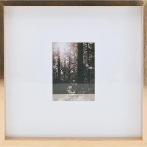 Mikasa 16x16 in. Gallery Frame for 15x15 in. Photo with 2 mm Beveled Mat, Vertical or Horizontal Display, Gold