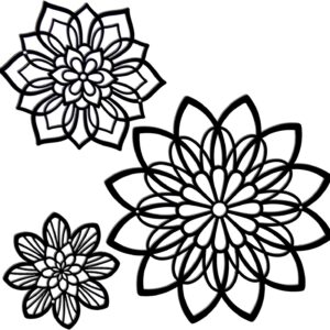 Zzbakress 3 Pieces Metal Flowers Wall Decor, Black Wall Decor, Flower Art Wall Decor Farmhouse Wall Decor Multiple Flowers Hanging Decor for Bathroom Living Room Garden Office (Black Elegant)
