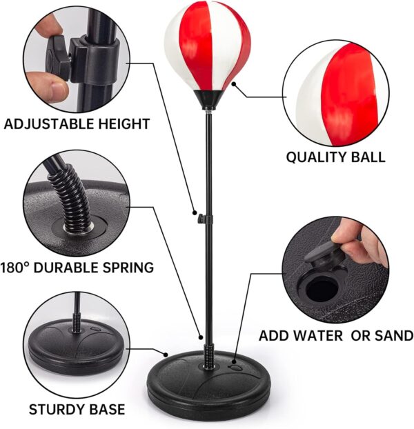 Punching Bag for Kids Included 2 Pack Boxing Gloves, Boxing Toys for Boys, Boxing Bag Sets with Height Adjustable Stand, Gifts for Boys & Girls Age 5,6,7,8,9,10 Years Old - Image 5