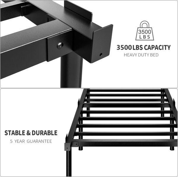 HAAGEEP 20 Inch Tall Platform Bed Frame Queen Size Metal Bedframe No Box Spring Needed Heavy Duty Mattress Frames High - Image 6