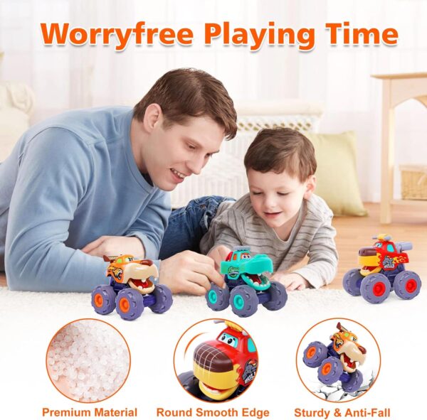 Toy Cars for 1 Year Old Boy Gifts Monster Trucks Boys Toys for 1 2 3 Year Old Boys Girls Kids Toddler Car Toy Trucks Baby Boy Toys 12-18 Months Pull Back Cars for Toddlers 1-3 Birthday Xmas Gift - Image 5