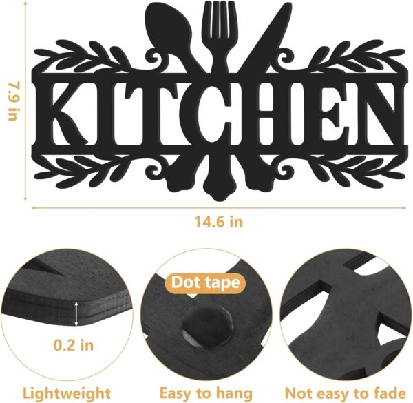 Kitchen Sign,Dining Room Wall Decor Rustic Metal Kitchen Decor Sign,Kitchen Word Art Farmhouse Cooking - Image 3