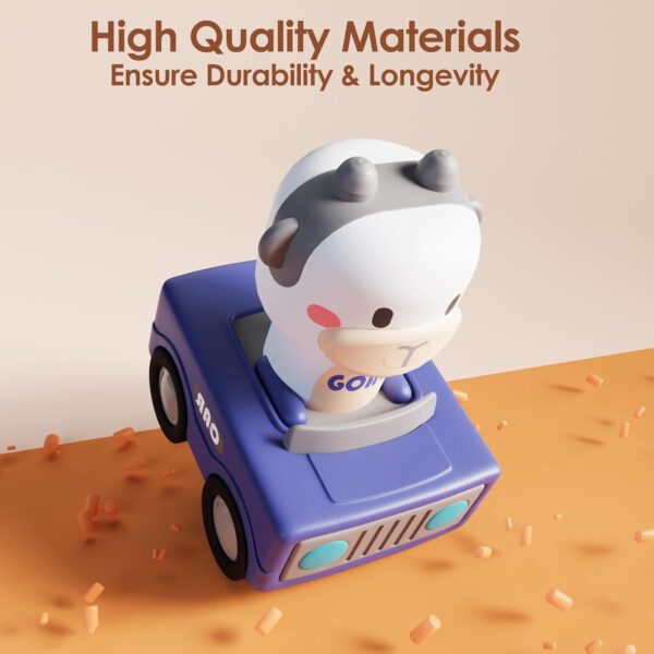 iPlay, iLearn Press and Go Car Toys for Toddlers 1-3, Baby Animal Racing Cars, Infant Play Vehicle Set, Baby Push Go Friction Car Toys for 6-9-12-18 Months, 1st Birthday Gifts for 1-2 Years Old Boys - Image 4