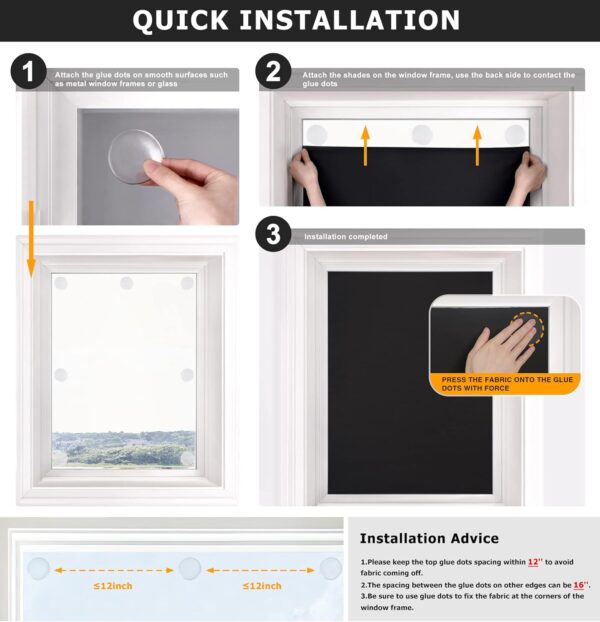 LazBlinds Portable Blackout Curtain, Travel Blackout Curtains, Adjustable and Removable Window Cover - Temporary Shades Blinds for Baby Nursery or Bedroom - White - Image 6