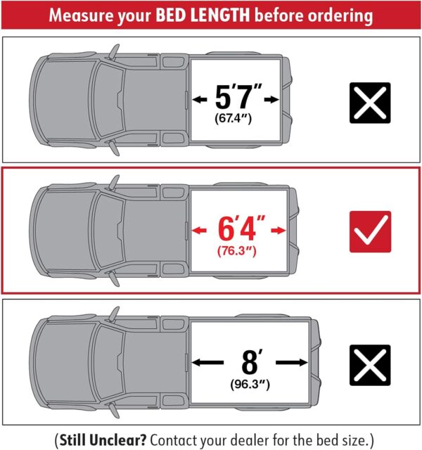 MaxMate Soft Roll-up Truck Bed Tonneau Cover Compatible with 2009-2018 Dodge Ram 1500; 2010-2024 2500 3500; 2019-2024 Classic | 6'4" (76") Bed | TCD169014 - Image 3