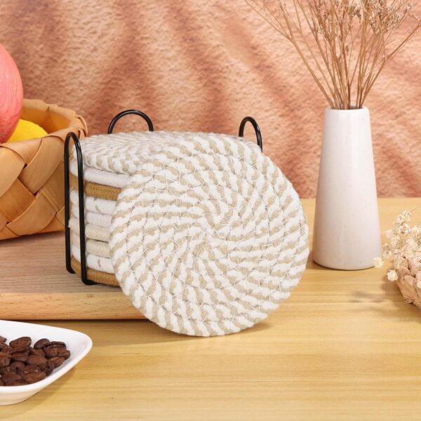 Billbotk 10 Pieces Boho Coasters for Drinks, Absorbent Drink Coasters Set for Home Decor, Fall Decorations for Home and Farmhouse, 4.3 Inches - Image 2