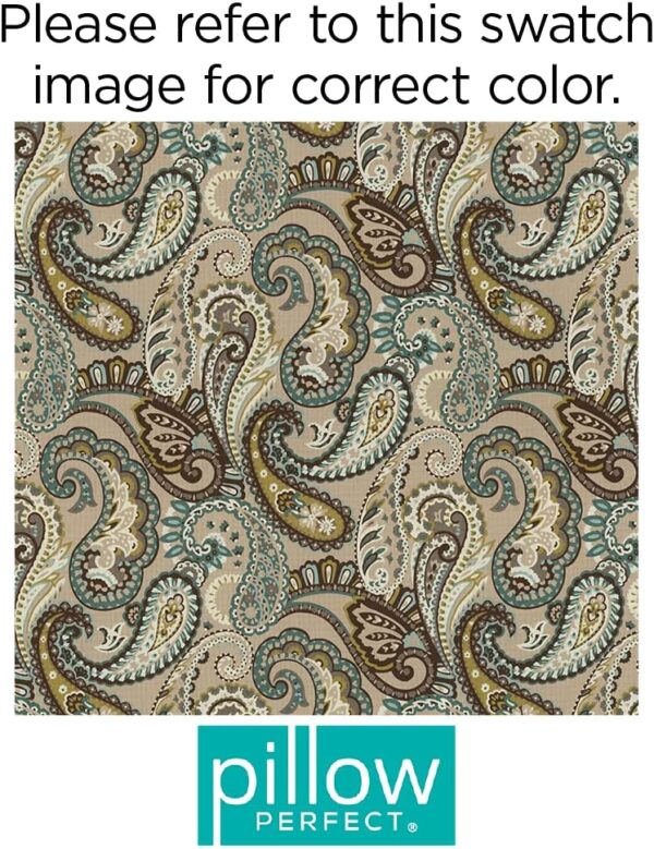 Pillow Perfect Paisley Indoor/Outdoor Accent Throw Pillow, Plush Fill, Weather, and Fade Resistant, Lumbar - 11.5" x 18.5" , Blue/Brown Tamara Quartz, 2 Count (Pack of 1) - Image 4